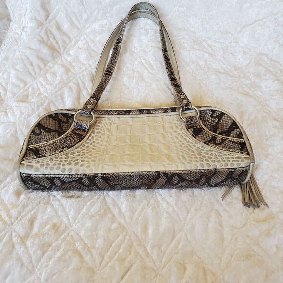 ROBERTO VASCON Hand Made Women's Hand Bag Reptile Embossed Genuine Leather Y2K - Picture 14 of 14